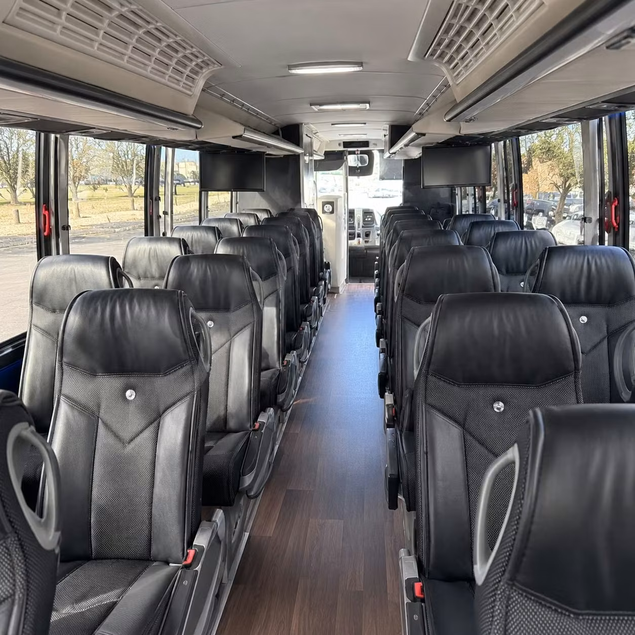 56 passenger charter bus inside